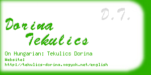 dorina tekulics business card